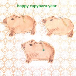 capybara　カピバラさんケース　mini come on 3点セット 1枚目の画像