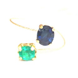 k18 フォークリング ~ sapphire & emerald ~ 1枚目の画像