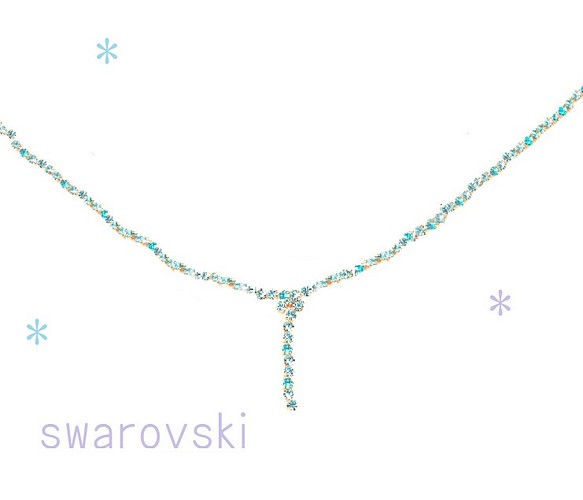☆Swarovski®Crystals necklace blue☆ 1枚目の画像