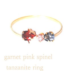 -seiren- K10 Spinel & Garnet & Tazanite Ring 1枚目の画像