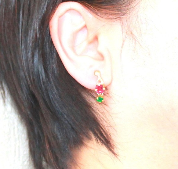 Emerald & Pink Spinel & Ruby Earrings www.avillsas.com