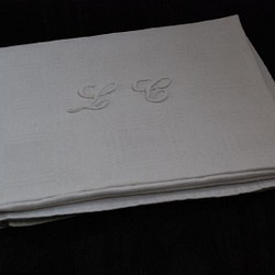 アンティークリネン モノグラム刺繍LC [2386] 1枚目の画像