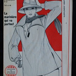 フランス  1970年代 女性用シャツ型紙+子供用シャツ 1枚目の画像