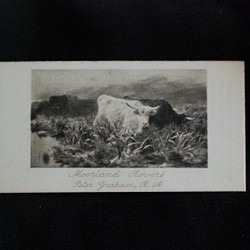 *アンティーク イギリスのカード　ムーアの風景. 1枚目の画像