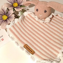 手織り〜小さなウサギのなだめるタオル/タオル〜*大間ヨーロッパのポートミリアンペア手作りのカスタムウール*オーストリア製 1枚目の画像