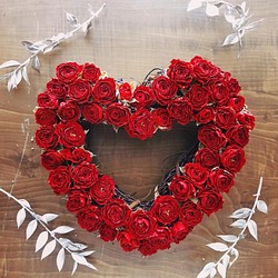flower wreath ⚘ LOVE   rose  ハート バラのリース フラワーリース 1枚目の画像