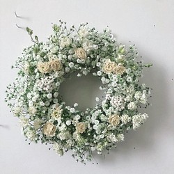flower wreath ⚘ Saturday  かすみ草のリース 1枚目の画像