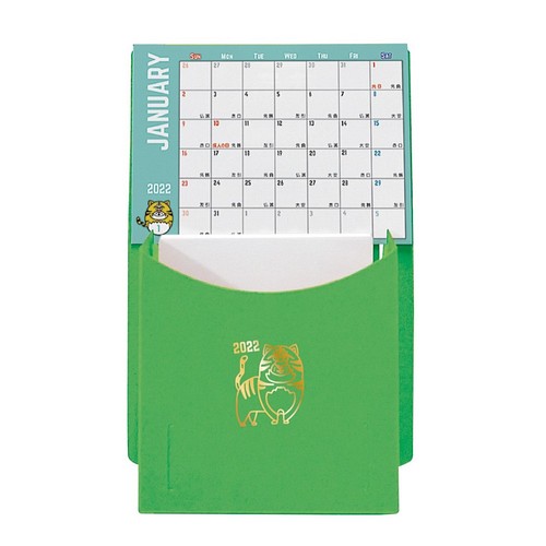 卓上カレンダー22 メモ付き グリーン カレンダー Papier 通販 Creema クリーマ ハンドメイド 手作り クラフト作品の販売サイト