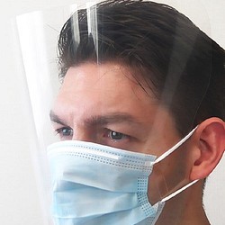 マスクに装着できるフェイスシールド 5枚セット 透明ＰＰ製 フェイスガード 1枚目の画像