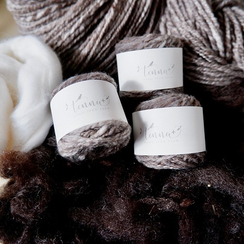 北海道産羊毛使用 ウール100% 手つむぎ毛糸 手紡ぎ糸 結(ゆい) 天然色 