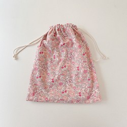 ◇4サイズ◇ リバティ  ベッツィバタフライ  ピンク  巾着袋 1枚目の画像