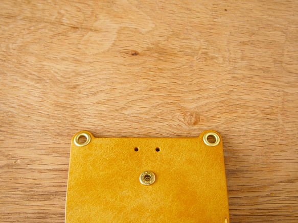 『ケロ〜ル』　イエロー　かえるのミニマムウォレット　ミニ財布　3つ折り　ミニマリスト 1枚目の画像
