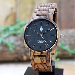 EINBAND Dank Zebrawood 40mm 木製腕時計 ウッドウォッチ 1枚目の画像