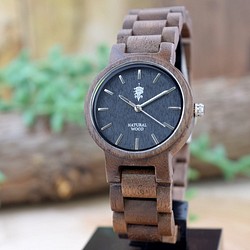 EINBAND Dank核桃32毫米木製手錶木製手錶 第1張的照片