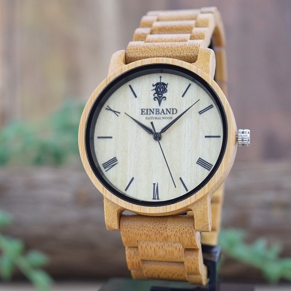EINBAND Reise竹製40毫米木製手錶木製手錶 第1張的照片