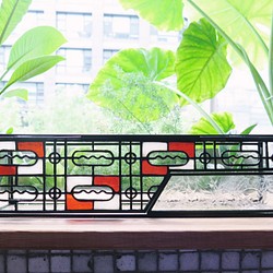 台灣復古窗花-基隆限定款   手工玻璃盒/復古桌燈 第1張的照片