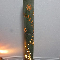 癒しの灯　竹のランプシェード波 1枚目の画像
