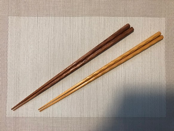 屋久杉 本榧 菜箸 セット 手作り 削り出し 1枚目の画像