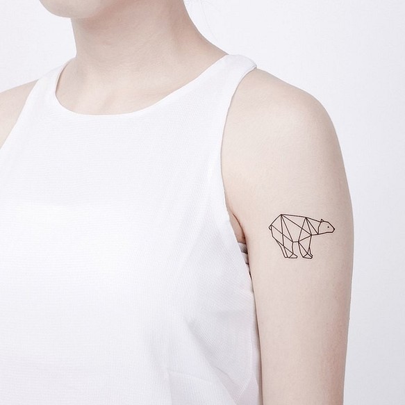 刺青紋身貼紙 / 幾何北極熊 Surprise Tattoos 第1張的照片