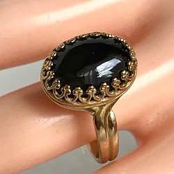 ブラックスピネル ring（ゴールドカラー・フリーサイズ） 1枚目の画像