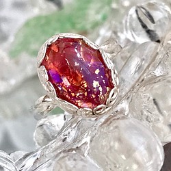 SV925・・Red foil marbled ドラゴンブレス ring（８～１８号） 1枚目の画像