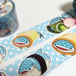 豆腐鮫（ジンベエザメ） チビジンベエザメ 紙テープ 和食（紙テープ・紙のり・オリジナル・サメ） 1枚目の画像