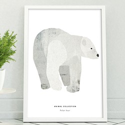 アートポスター/ Polar bear  おしゃれインテリア・北欧、モノトーン好きの方に☆ 1枚目の画像