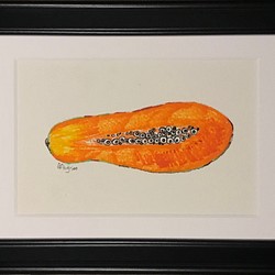 パパイヤシードアイ控えめなバージョン/手描きの装飾滴るフルーツスタンドアイスフルーツルーム 1枚目の画像