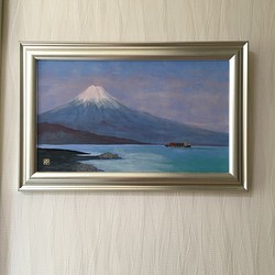 「夕暮れ2017.1.5富士」日本画　原画　送料無料 1枚目の画像