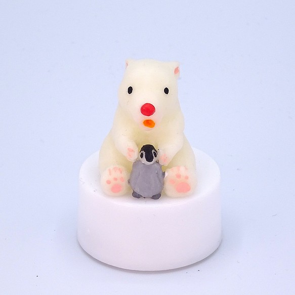 LEDキャンドルライト付き動物人形シリーズ「白くま＆ペンギン」 1枚目の画像