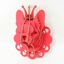プリンスバタフレンチブルドッグの飾りDIYギフト組み立てられていない赤 1枚目の画像