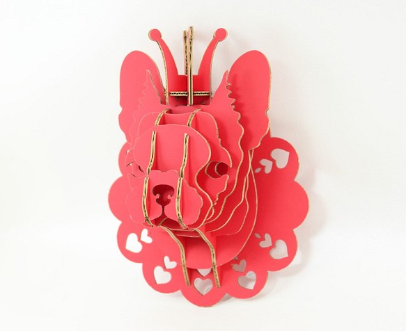 プリンスバタフレンチブルドッグの飾りDIYギフト組み立てられていない赤 1枚目の画像