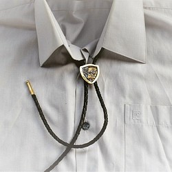 瘟疫醫師(烏鴉醫生)浮雕 黃銅保羅領帶 plague doctor brass bolo tie 第1張的照片