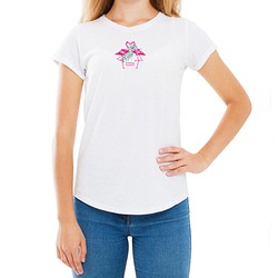 フェアリースター おしゃれカワイイ　トロピカルフラミンゴ　ガールズサイズ 半袖Tシャツ 1枚目の画像