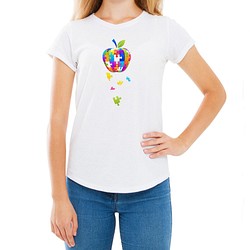 フェアリースター おしゃれカワイイ　アップルパズル　ガールズサイズ 半袖Tシャツ 1枚目の画像