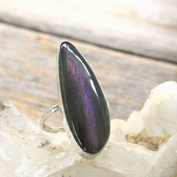 Purple Labradorite Ring SV925 パープルラブラドライトのリング 1枚目の画像