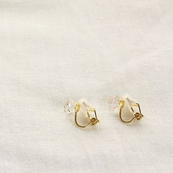 Herkimer Diamond Clip on Earrings ハーキマーダイヤモンドの