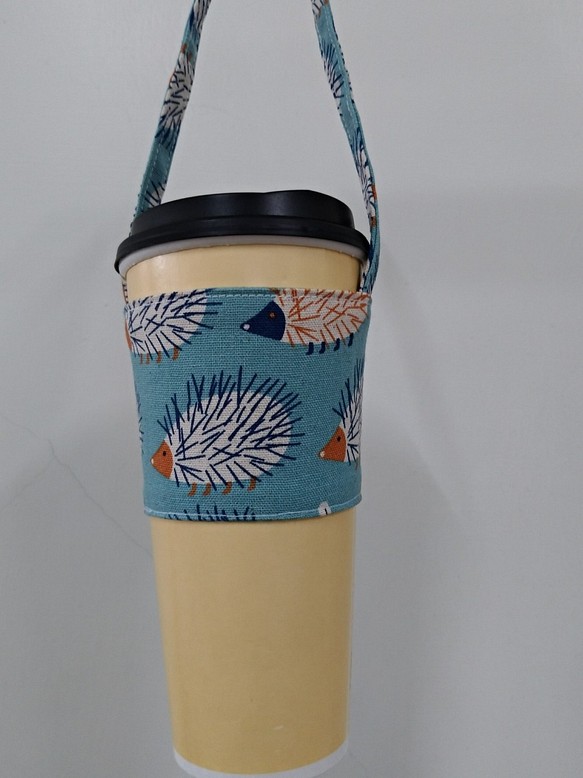 飲料杯套 環保杯套 手搖飲料袋 咖啡袋 手提袋 - 刺蝟藍 第1張的照片