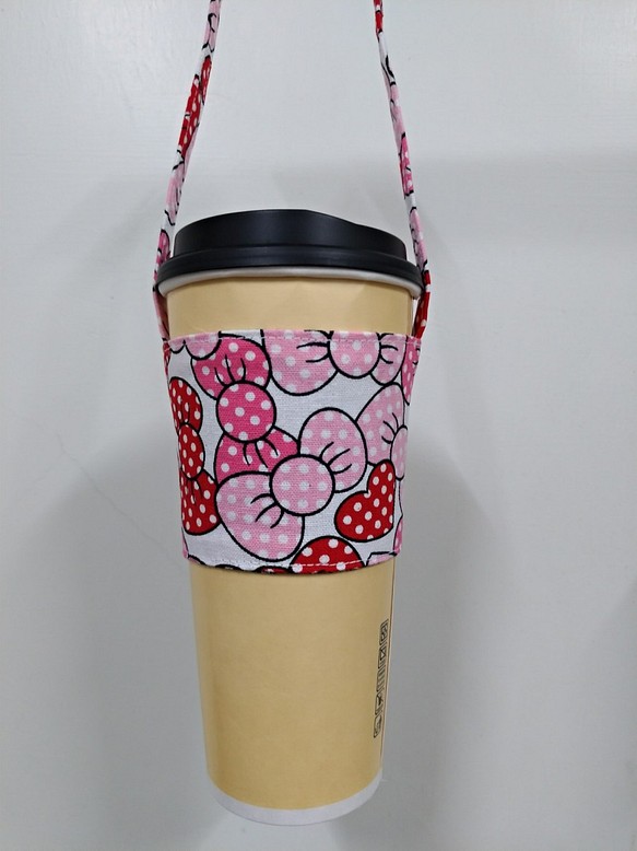 飲料杯套 環保杯套 手搖飲料袋 咖啡袋 -蝴蝶結 第1張的照片