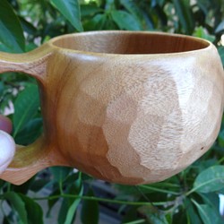 クスノキの一木彫りコーヒーカップ 1枚目の画像