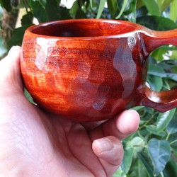 　花梨の一木彫りコーヒーカップ 1枚目の画像