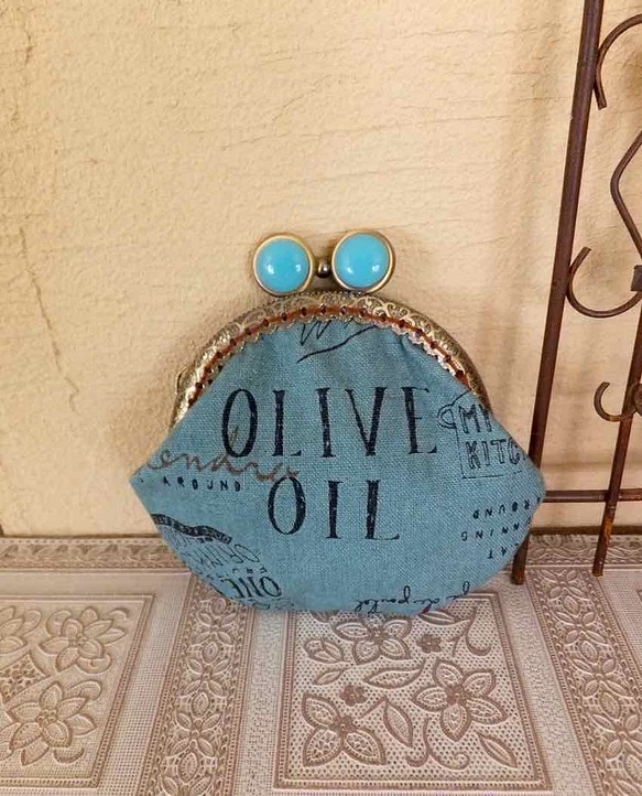 がま口S（olive oil） 1枚目の画像
