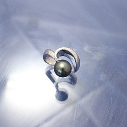 南洋黒蝶真珠　SILVERリング 1枚目の画像