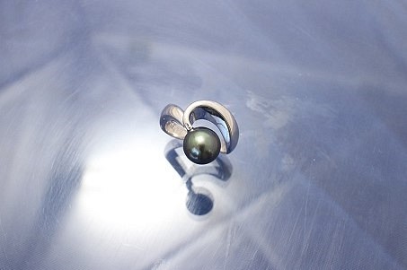 南洋黒蝶真珠　SILVERリング 1枚目の画像