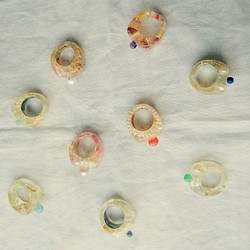 【40％off】 - 組合 - 戒指珍珠和堇青石 第1張的照片