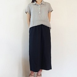 リネン/コットンロングゆるタイトスカート 1枚目の画像
