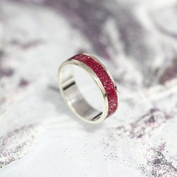紅色閃光/紅色銀戒指【訂購生產】 第1張的照片