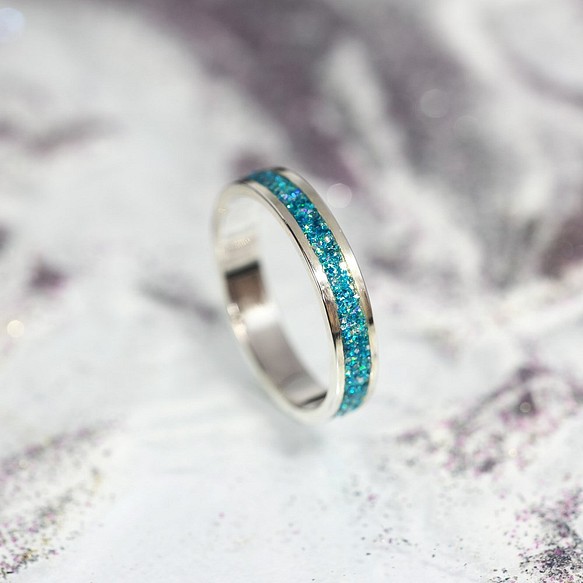 銀戒指光澤藍色·藍色【訂購生產】 第1張的照片