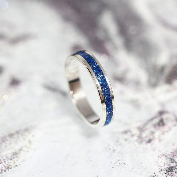 銀戒指閃亮銀·海軍藍【訂購生產】 第1張的照片