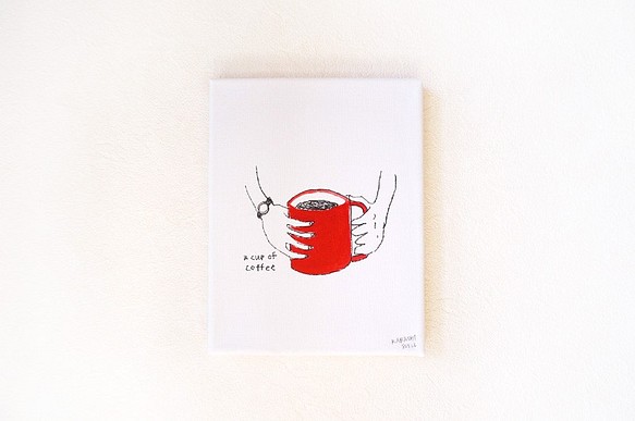 a cup of coffee / アクリル画(原画)　インテリアアート 1枚目の画像
